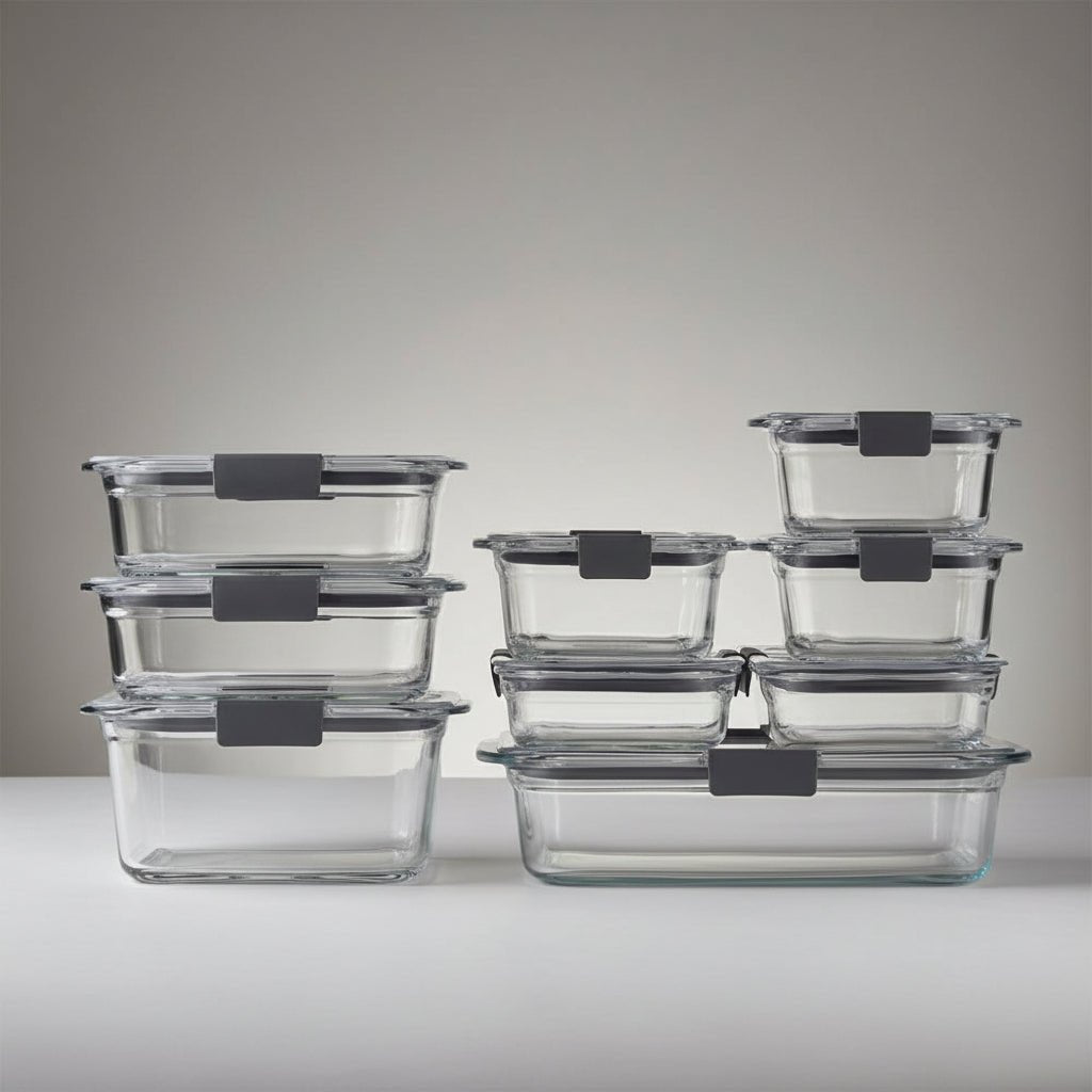 Clear Glass Kitchen Storage Containers with Tight Lids