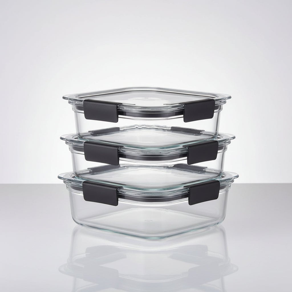 Clear Glass Kitchen Storage Containers with Tight Lids