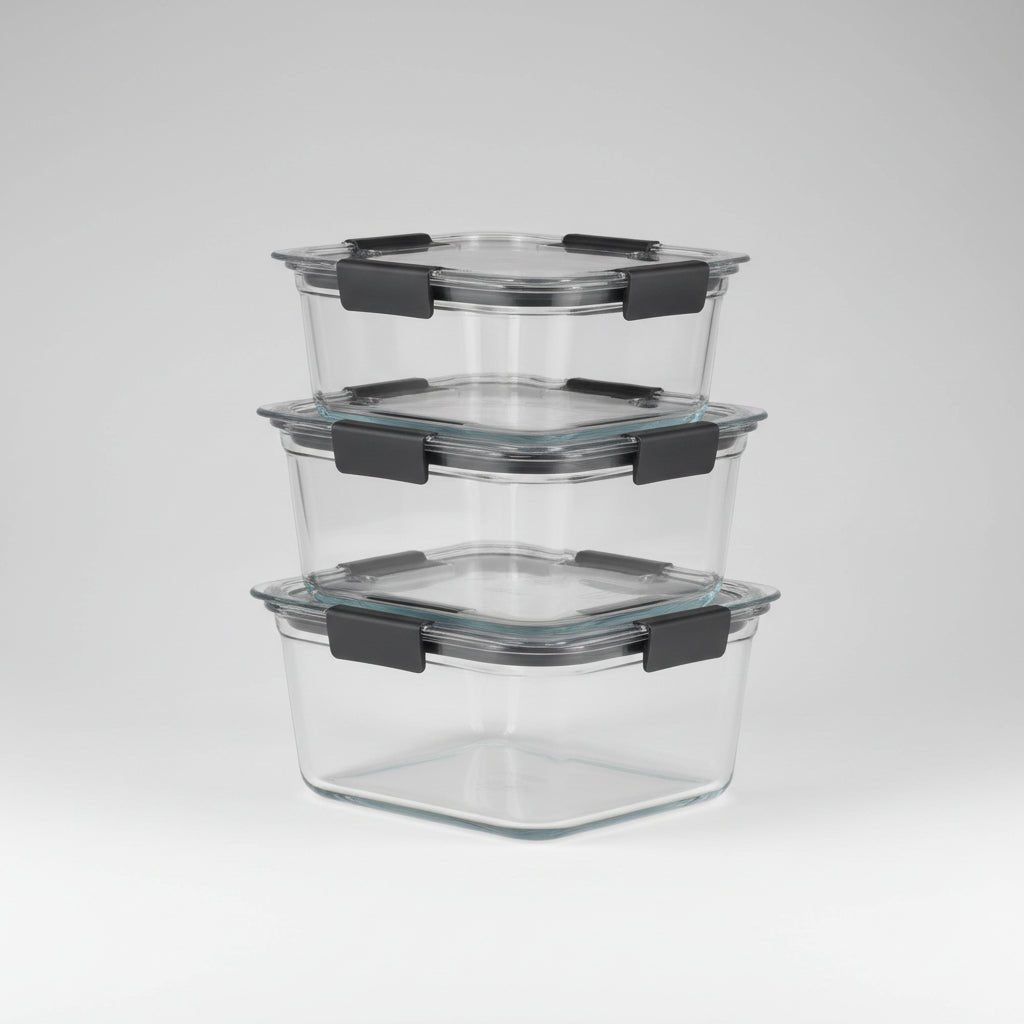 Clear Glass Kitchen Storage Containers with Tight Lids