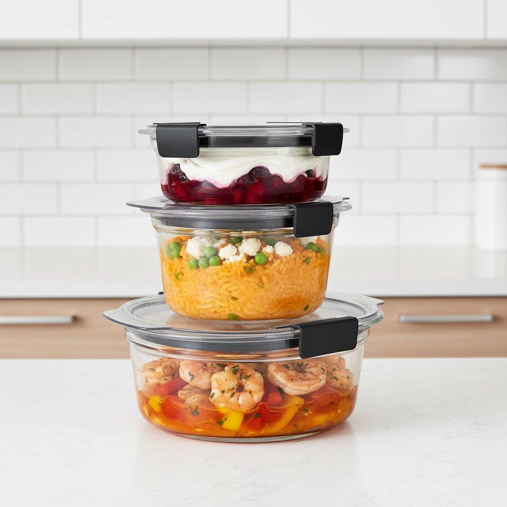 Clear Glass Kitchen Storage Containers with Tight Lids - SweetyGem