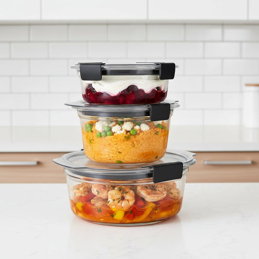 Clear Glass Kitchen Storage Containers with Tight Lids - SweetyGem