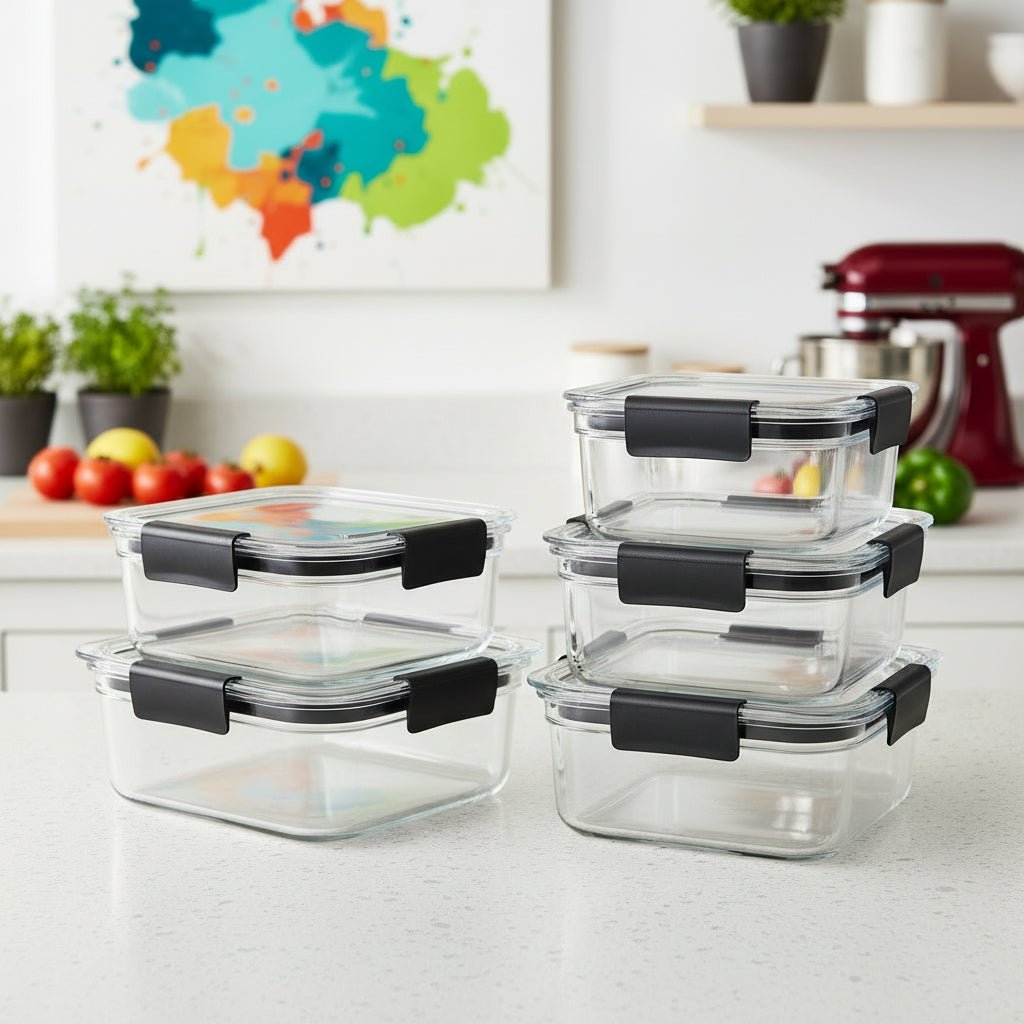 Clear Glass Kitchen Storage Containers with Tight Lids