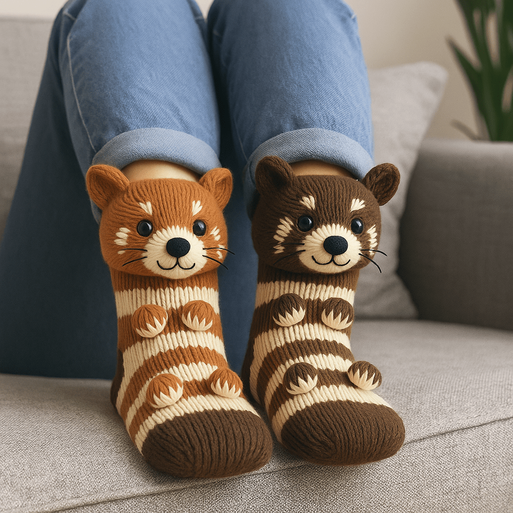 Warm Fuzzy Non-Slip Animal Socks
