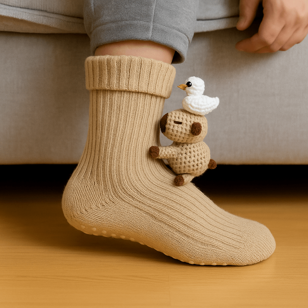 Warm Fuzzy Non-Slip Animal Socks