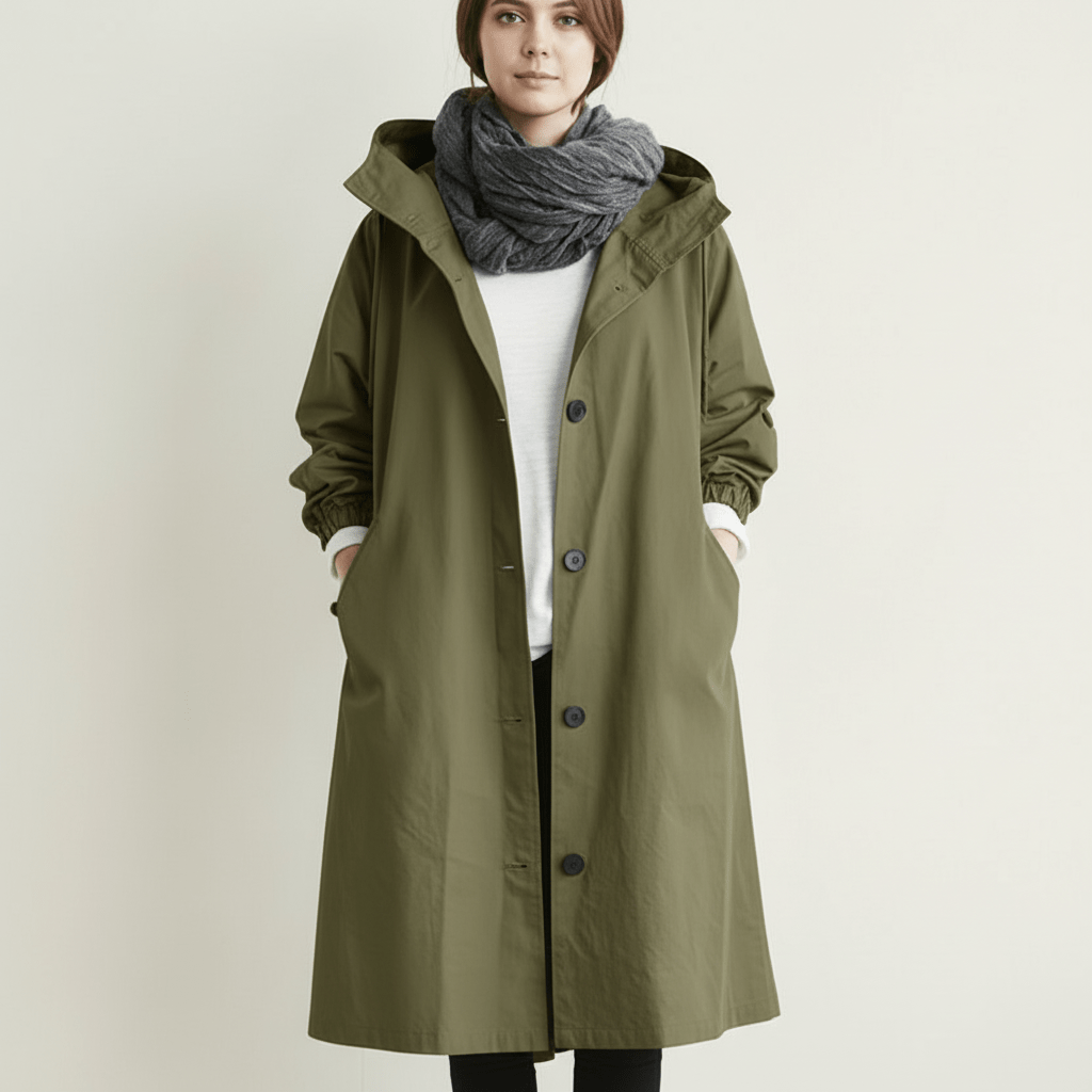 Ladies Waterproof Hooded Raincoat Windproof Outerwear - SweetyGem