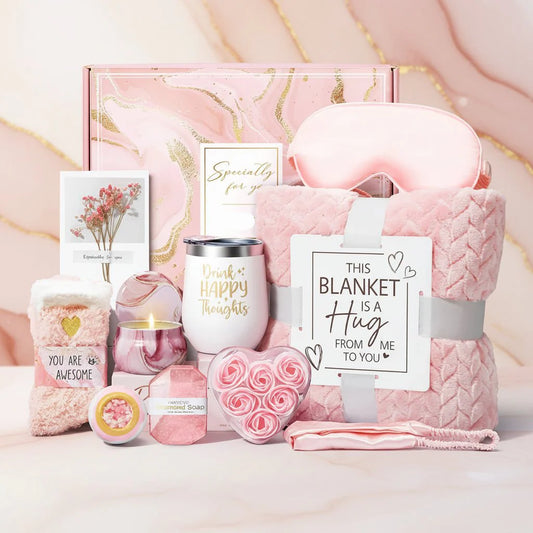 Luxury 11pc Women's Care Package Blanket Mug Soap - SweetyGem