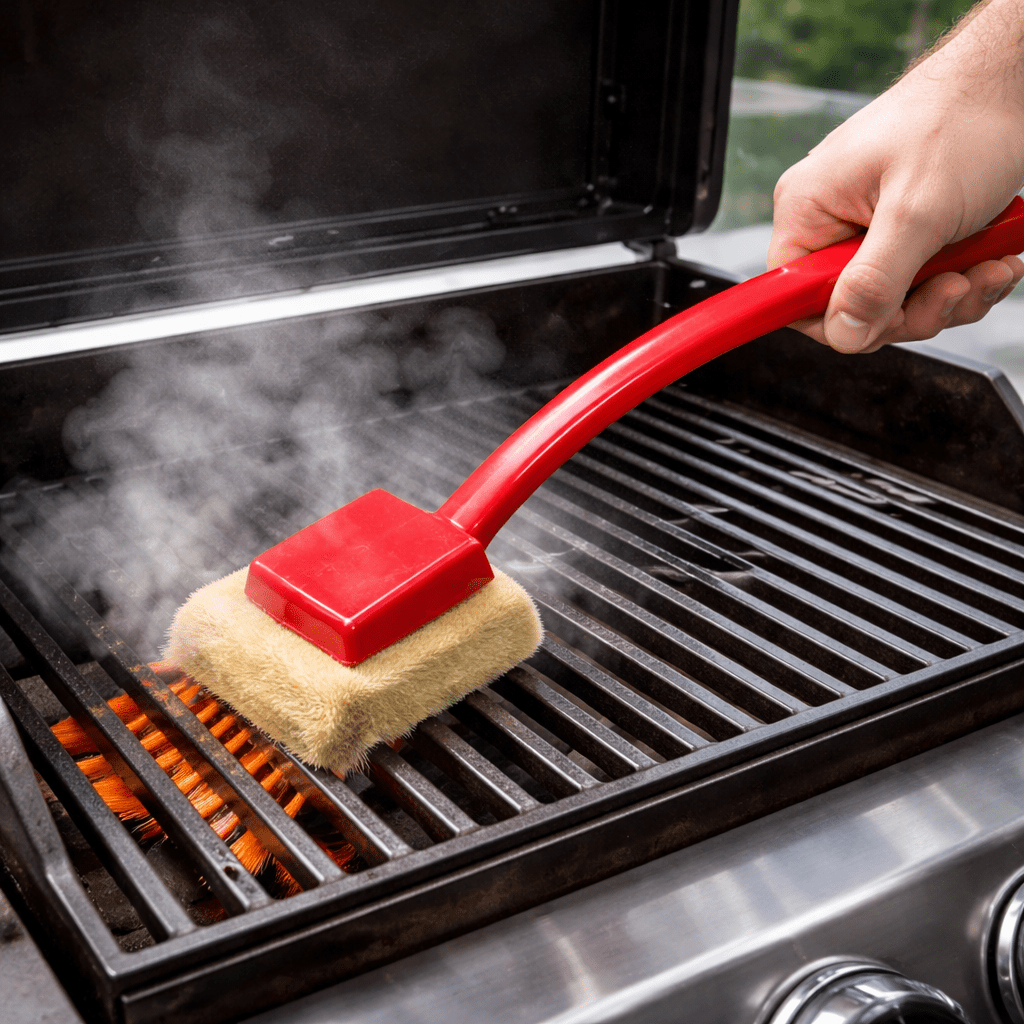 Easy BBQ Steam Brush for Grill Grates Cleaning - SweetyGem