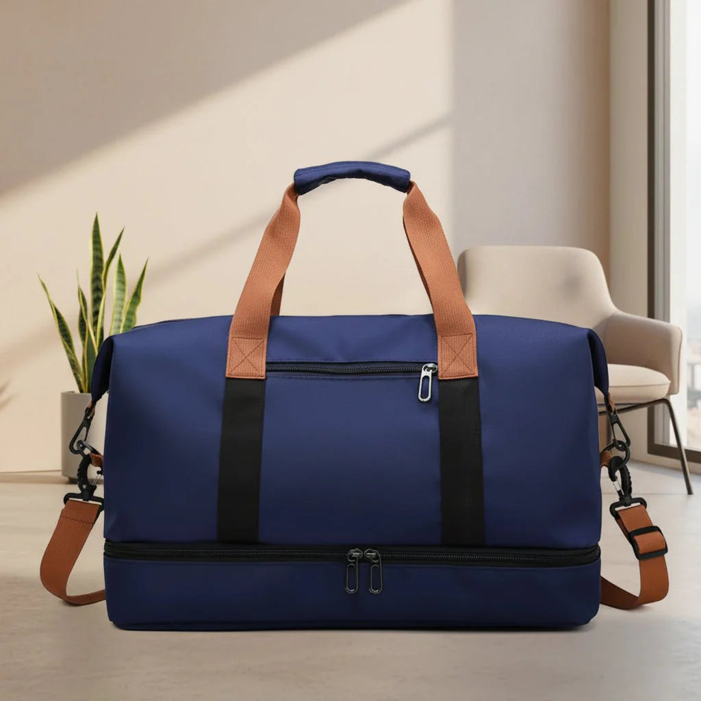 Sporty Travel Duffel Bag with Shoe Pocket