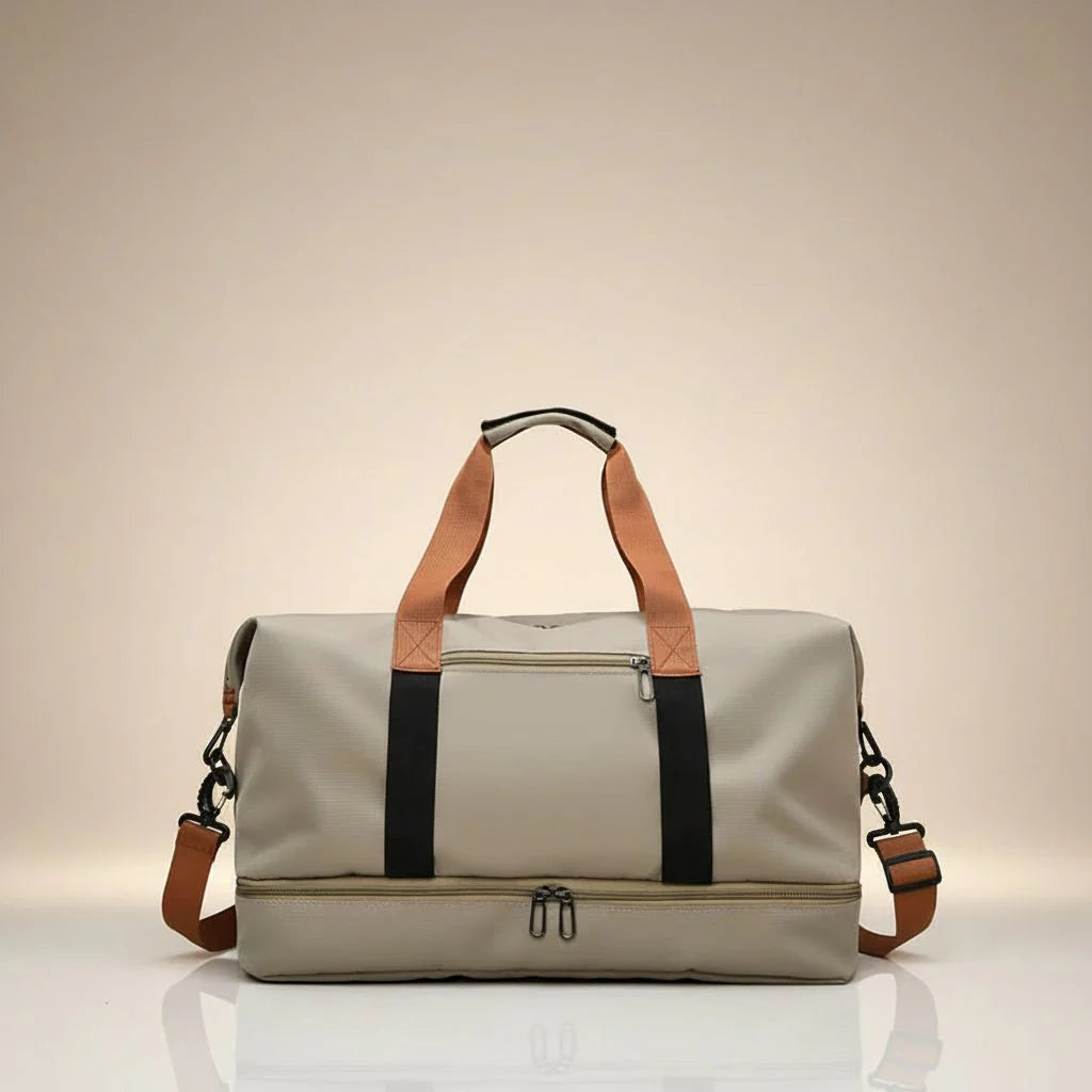 Sporty Travel Duffel Bag with Shoe Pocket