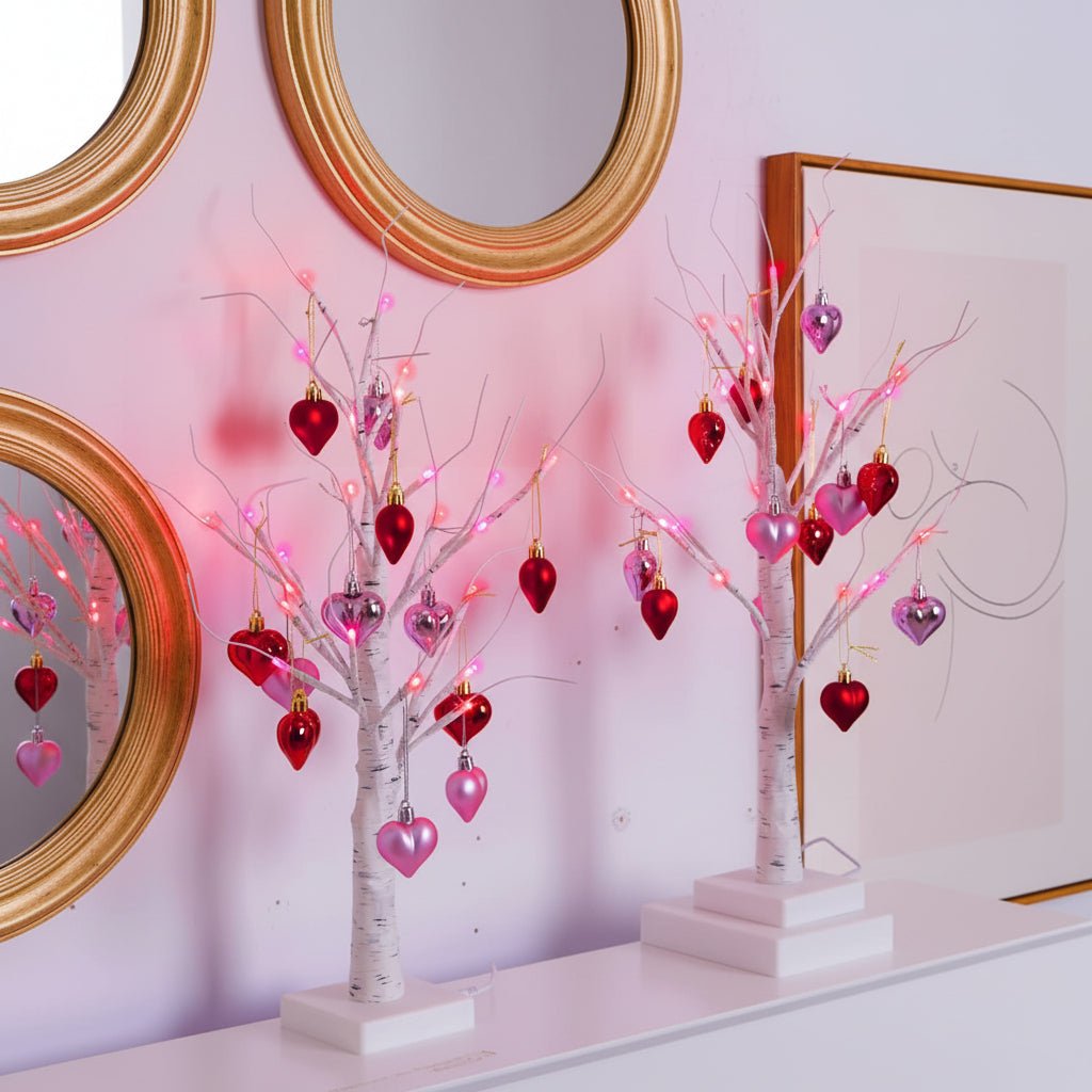 Romantic LED Birch Tree Heart Decorations - SweetyGem