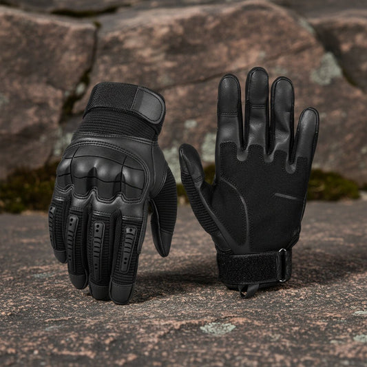 Rugged Outdoor Tactical Gloves for Men Black Tan - SweetyGem
