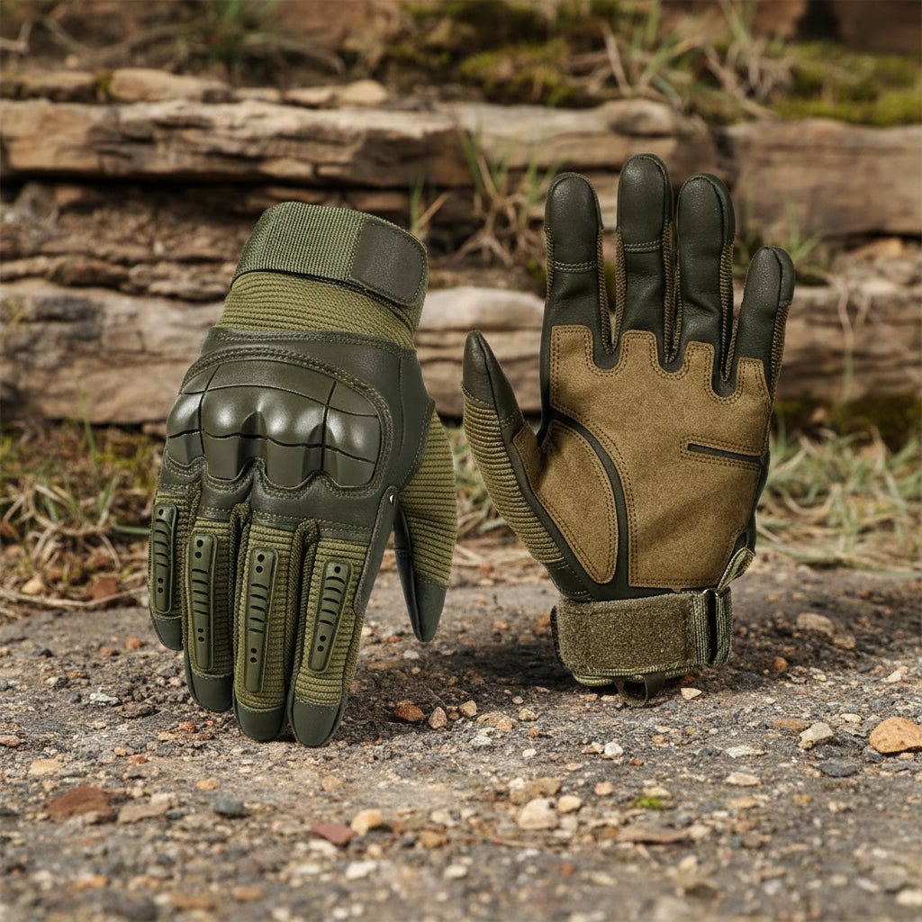 Rugged Outdoor Tactical Gloves for Men Black Tan