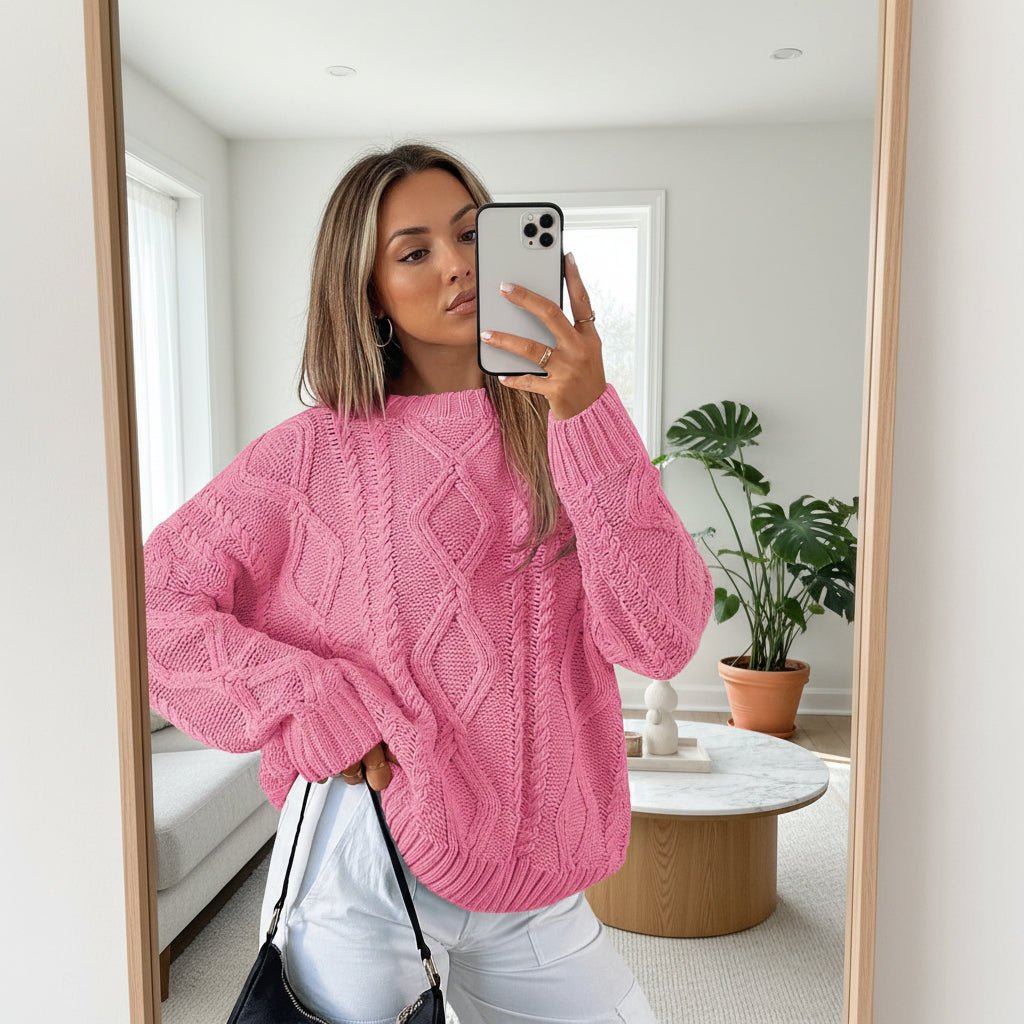 Soft Oversized Women's Cable Knit Sweater