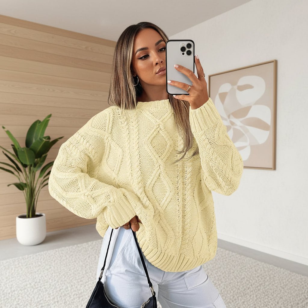 Soft Oversized Women's Cable Knit Sweater