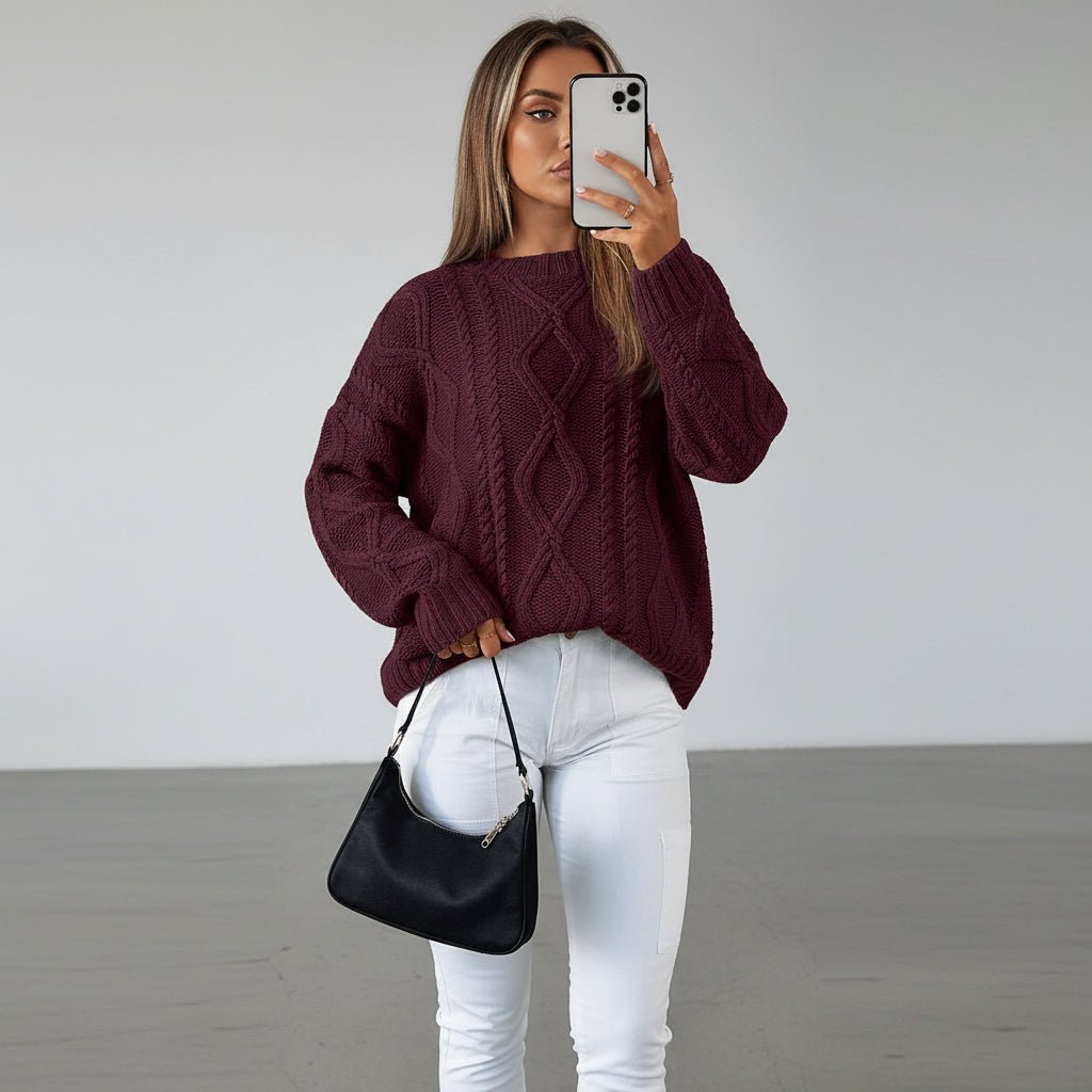 Soft Oversized Women's Cable Knit Sweater