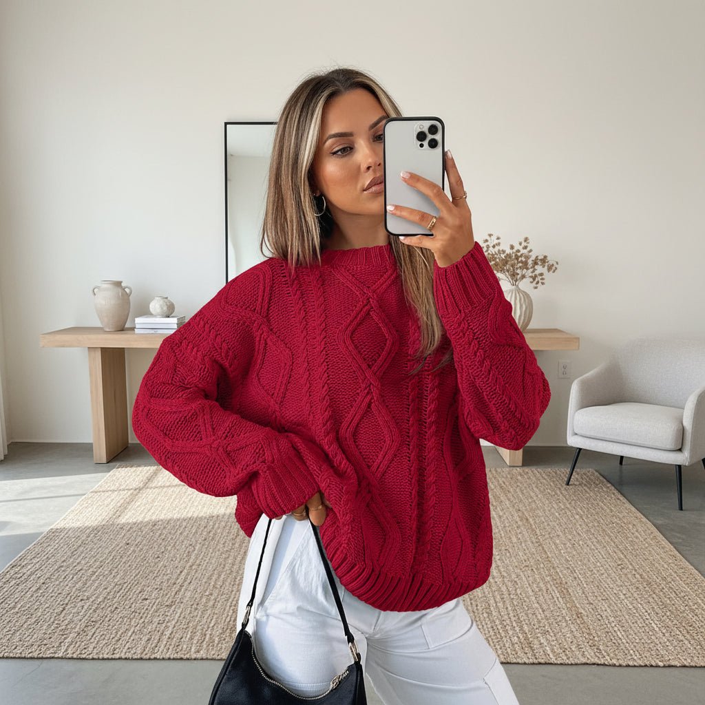 Soft Oversized Women's Cable Knit Sweater