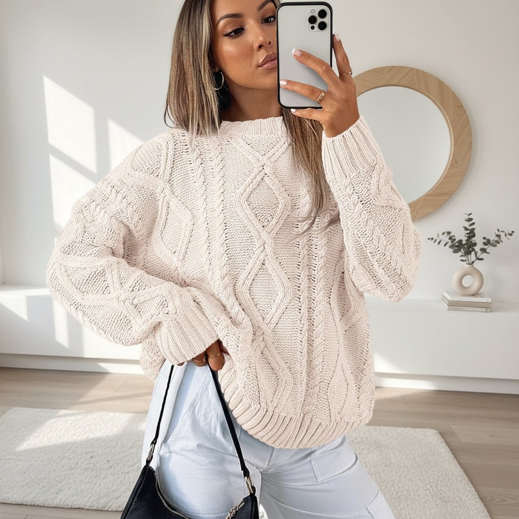Soft Oversized Women's Cable Knit Sweater