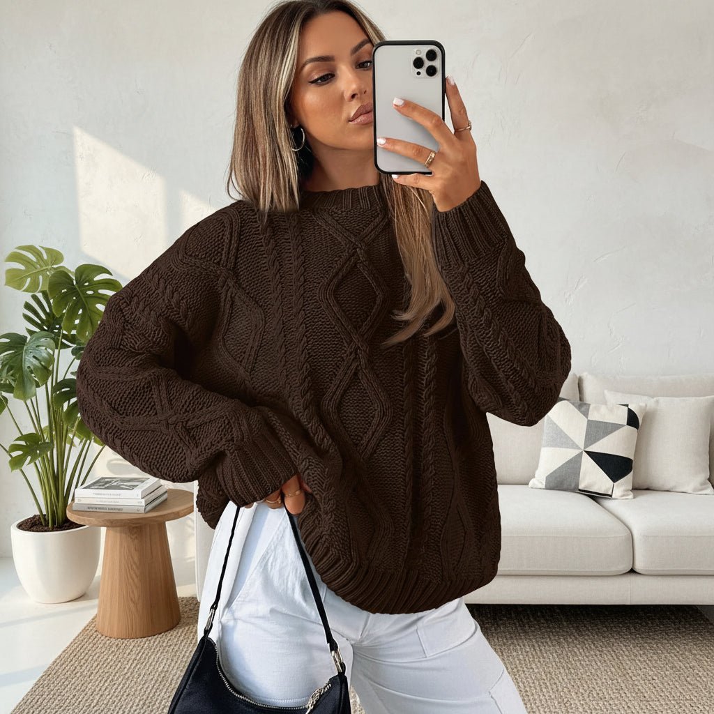 Soft Oversized Women's Cable Knit Sweater