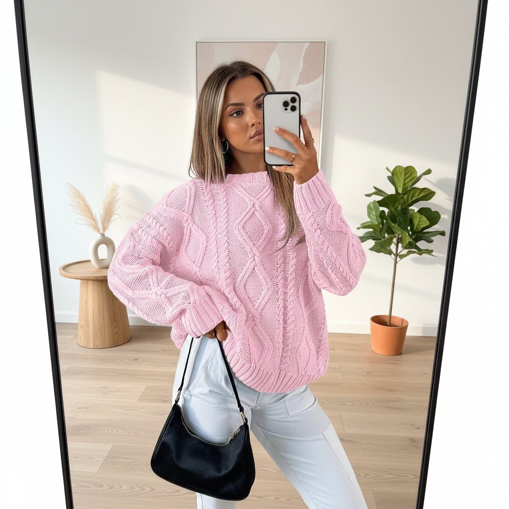 Soft Oversized Women's Cable Knit Sweater