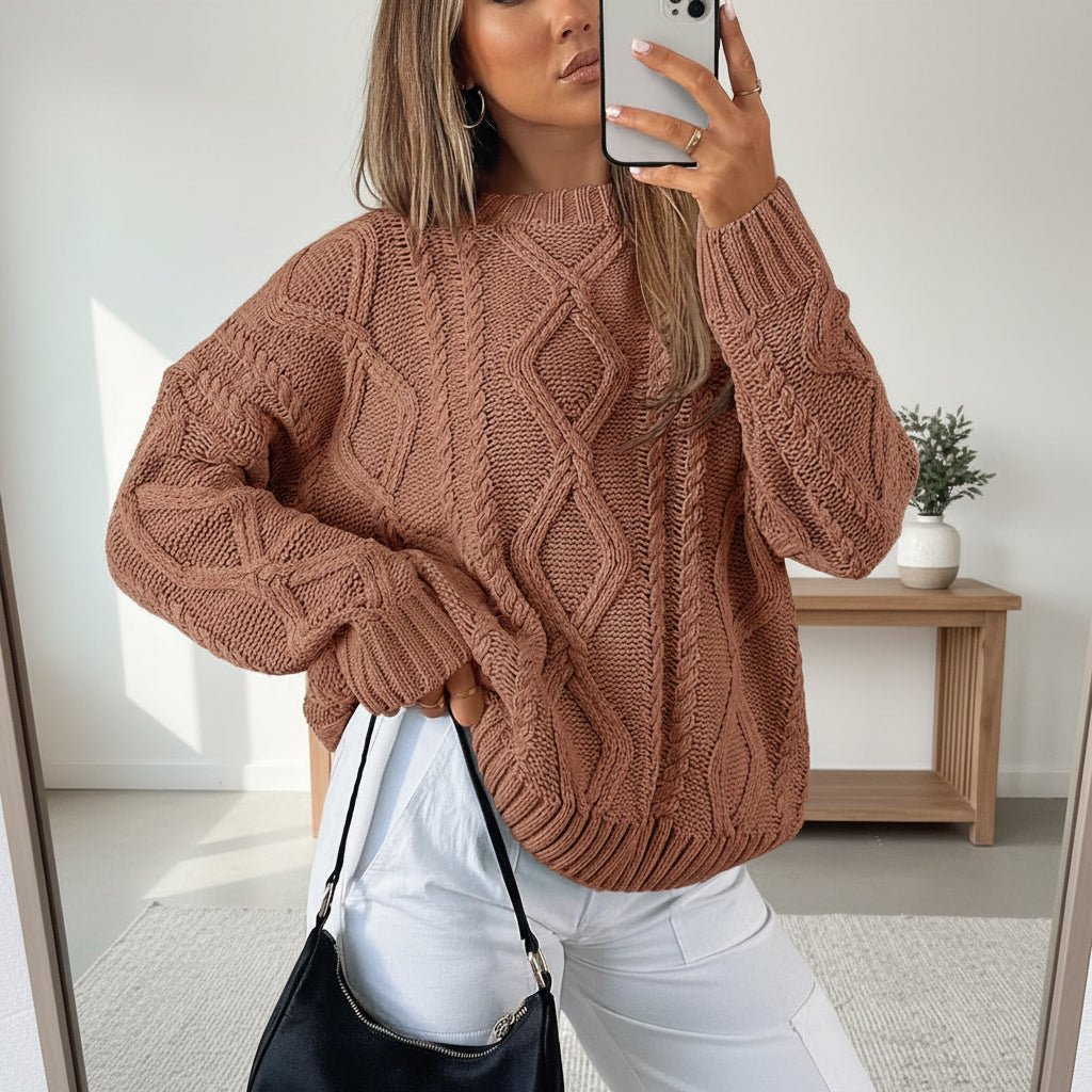Soft Oversized Women's Cable Knit Sweater