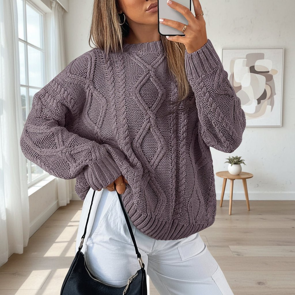 Soft Oversized Women's Cable Knit Sweater