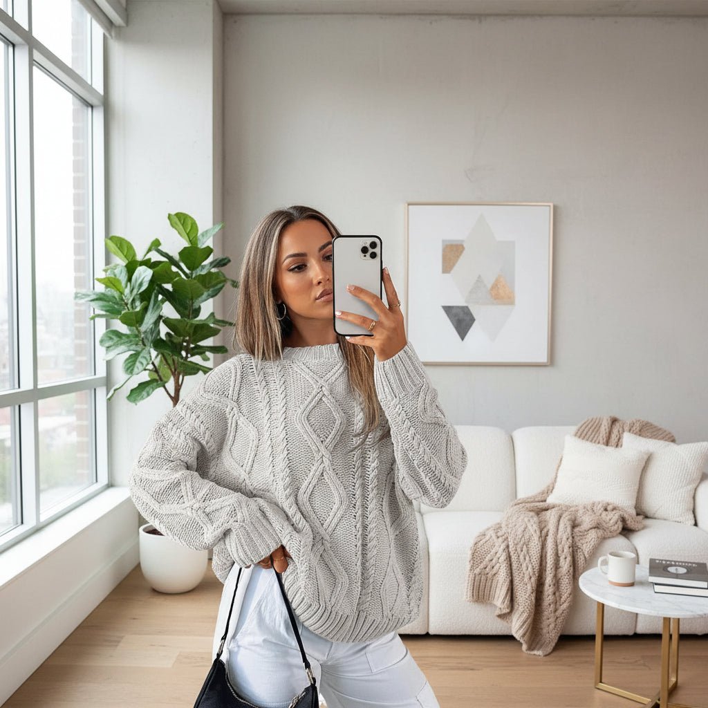 Soft Oversized Women's Cable Knit Sweater