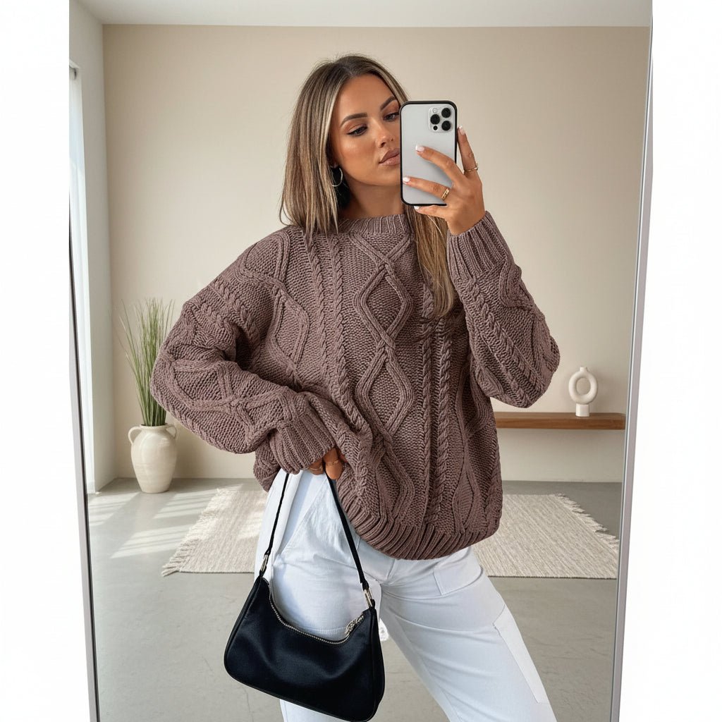 Soft Oversized Women's Cable Knit Sweater