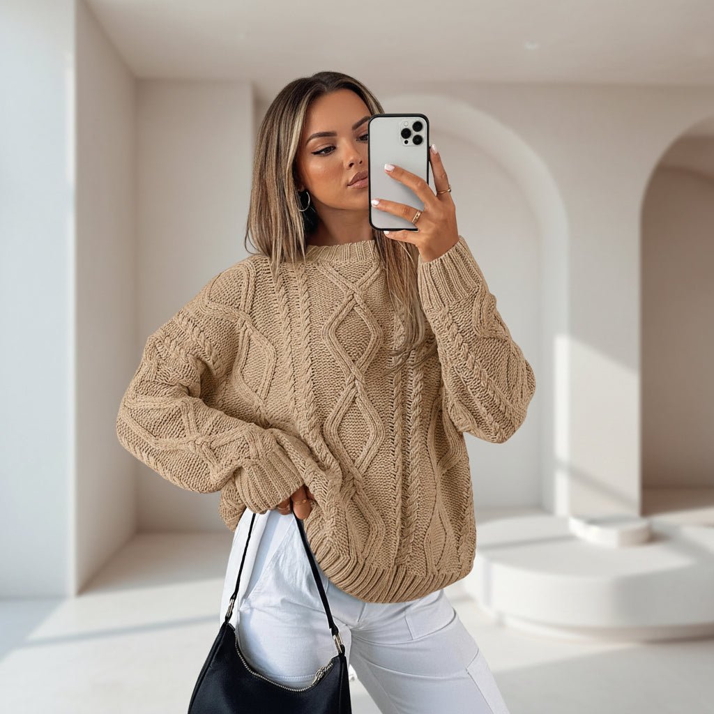 Soft Oversized Women's Cable Knit Sweater