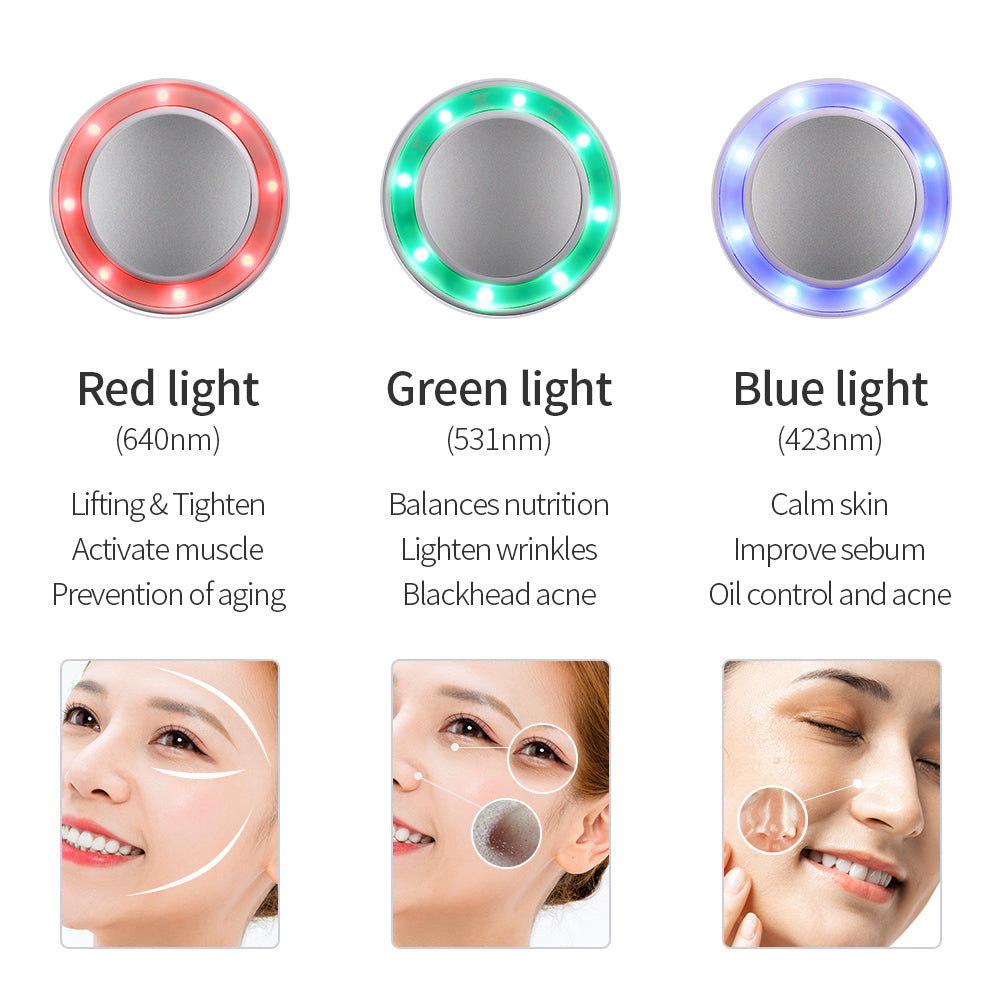 LED Photon Therapy Facial Massager with Hot Cold Treatment