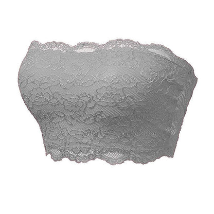 Lace Bandeau Floral Strapless Bra