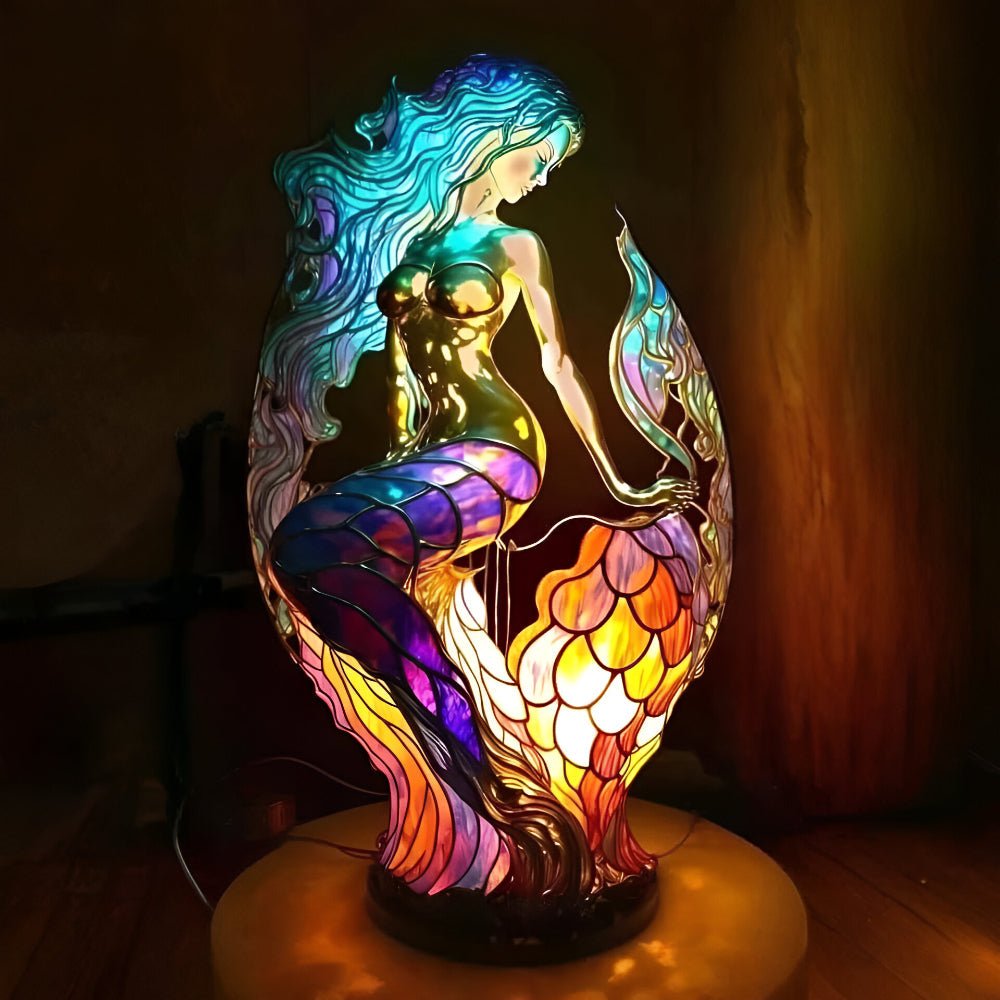 Colorful Glass Animal Figurine Table Light