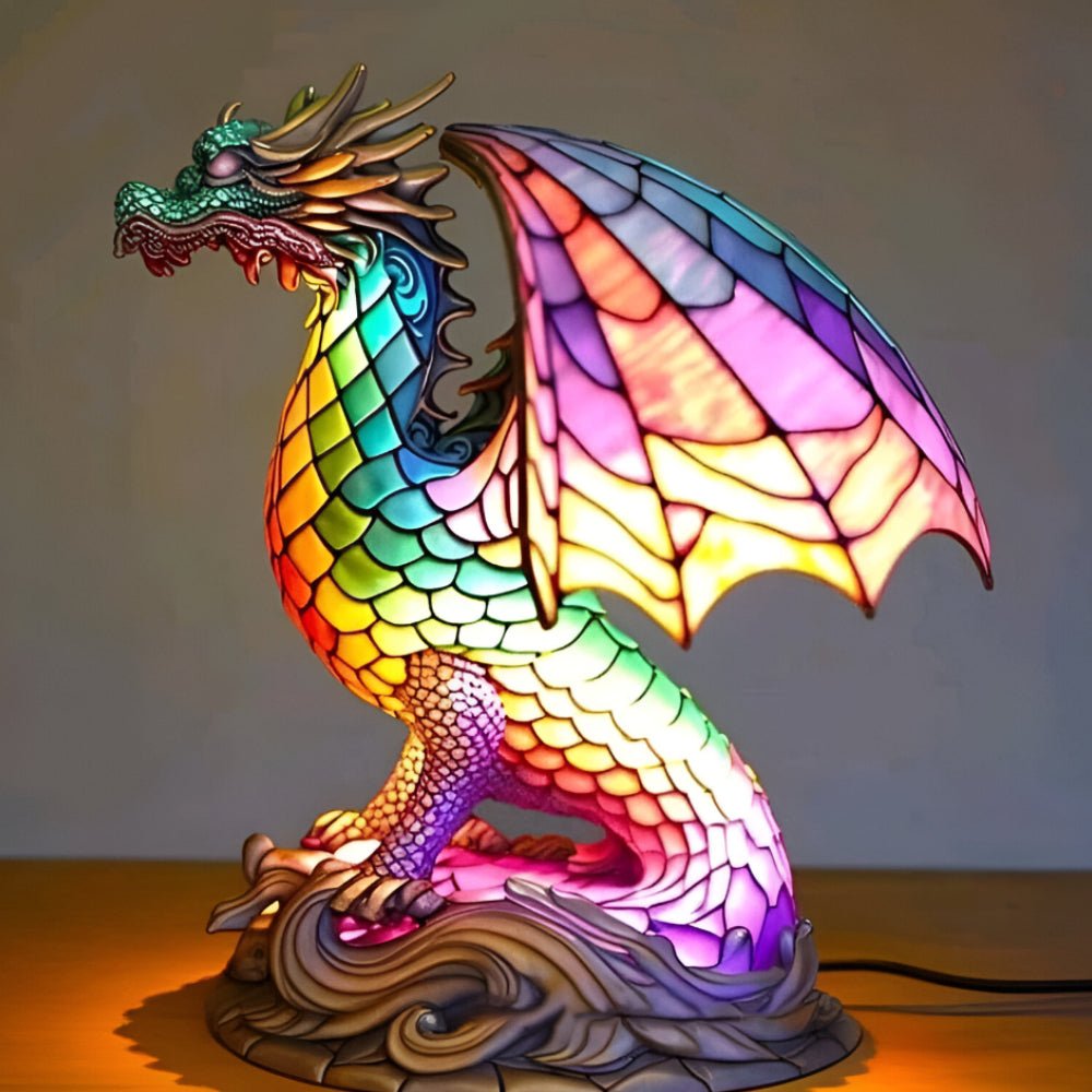 Colorful Glass Animal Figurine Table Light
