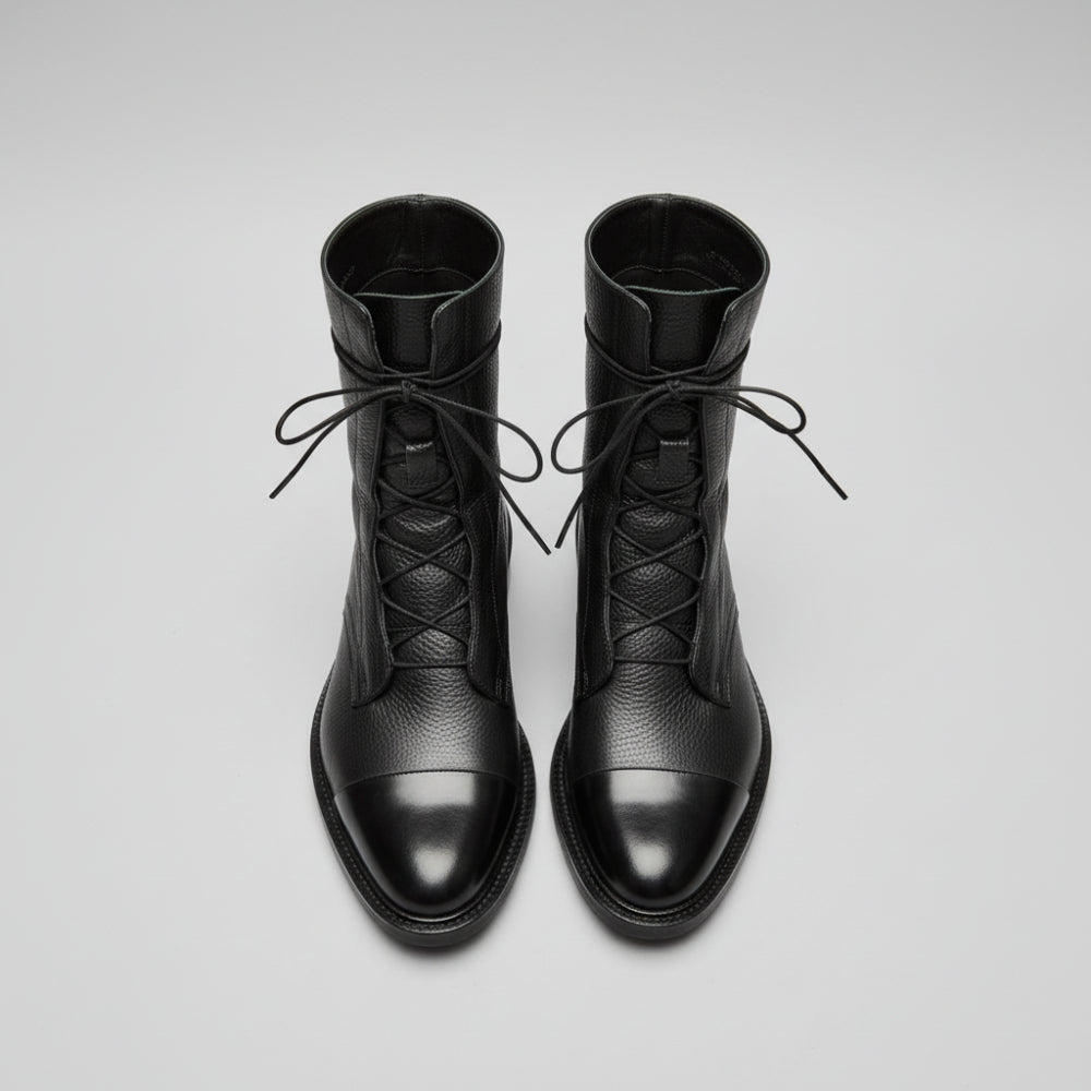 Elegant Low Heel Leather Boots for Women