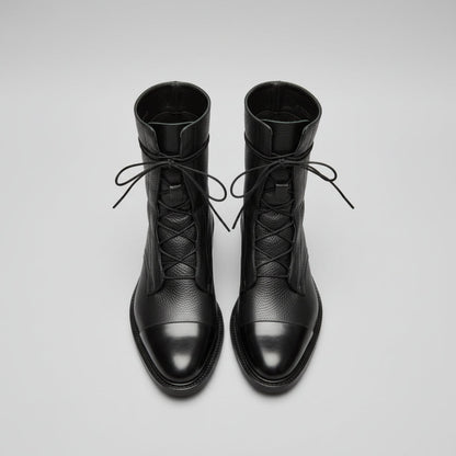 Elegant Low Heel Leather Boots for Women