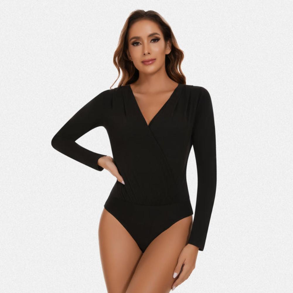 Women's Long Sleeve V Neck Shapewear