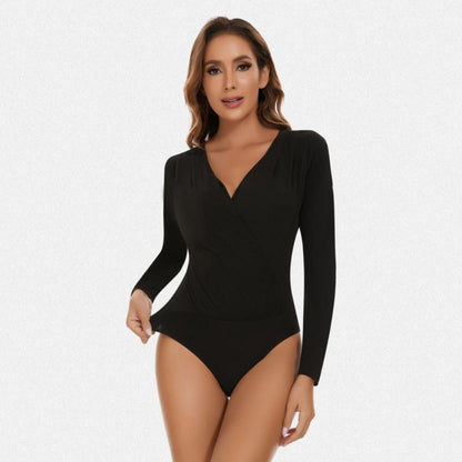 Women's Long Sleeve V Neck Shapewear