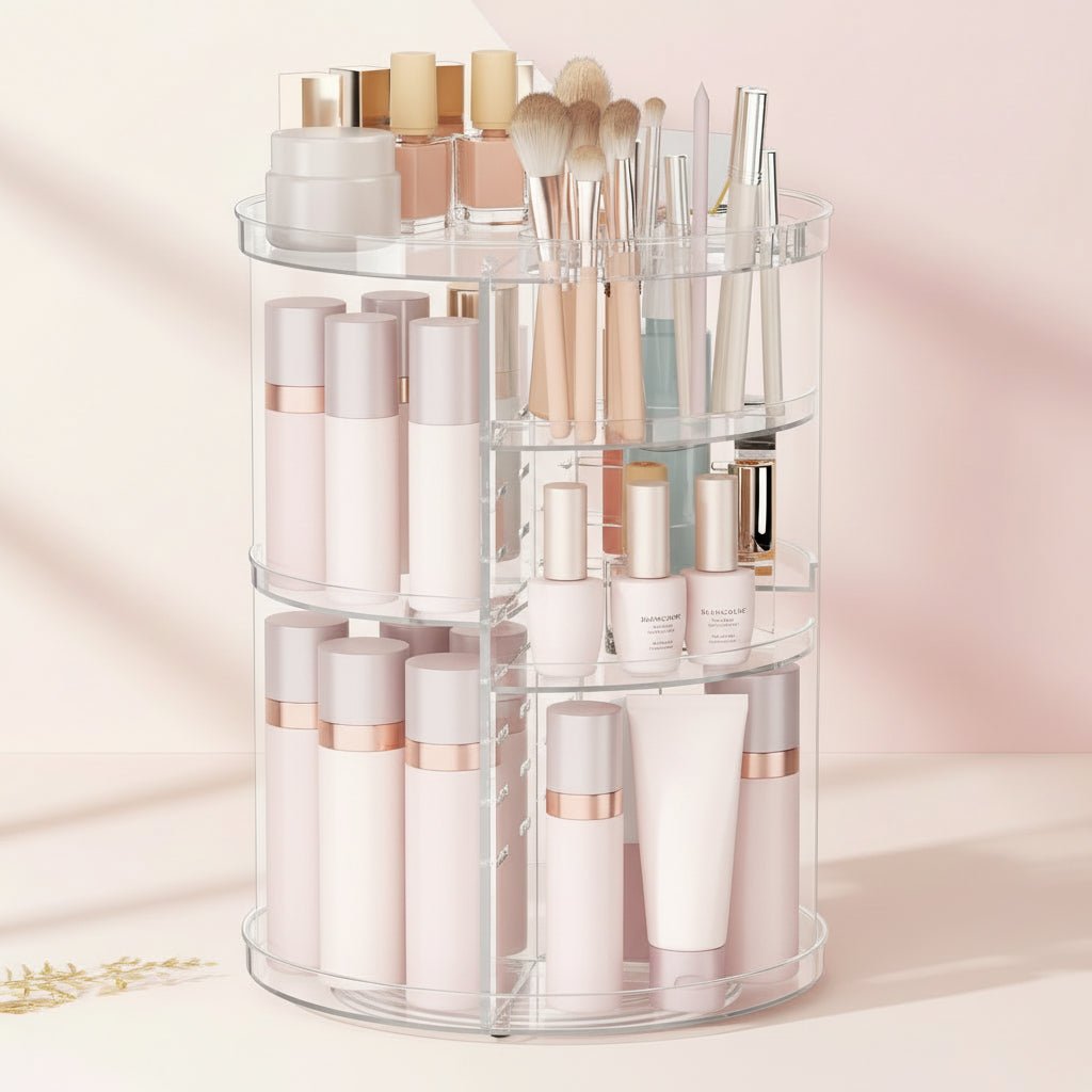 Spinning Makeup Holder Adjustable Vanity Storage