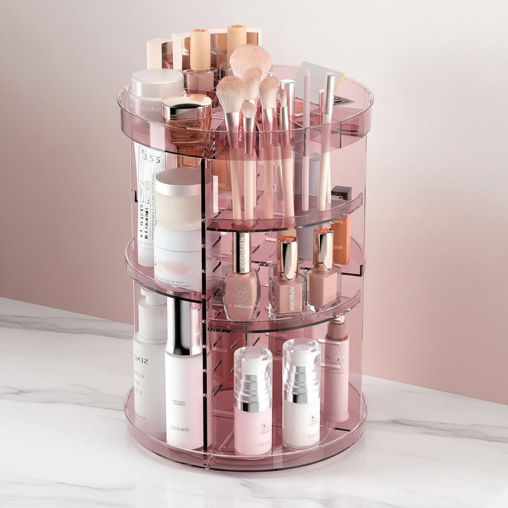 Spinning Makeup Holder Adjustable Vanity Storage
