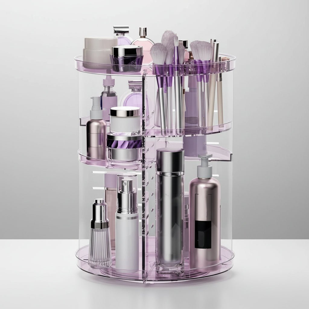 Spinning Makeup Holder Adjustable Vanity Storage
