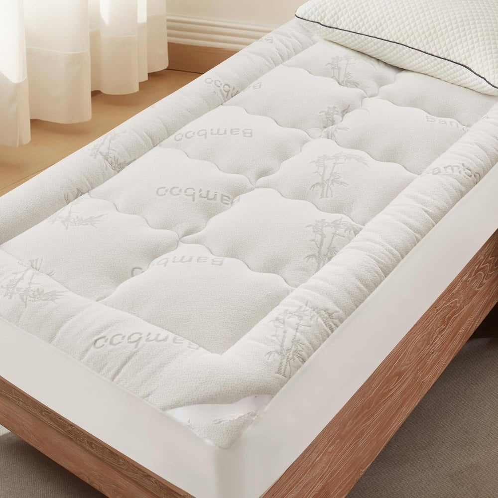 Plush Mattress Topper Soft Bed Pad Extra Deep Fitted Sheet