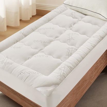 Plush Mattress Topper Soft Bed Pad Extra Deep Fitted Sheet