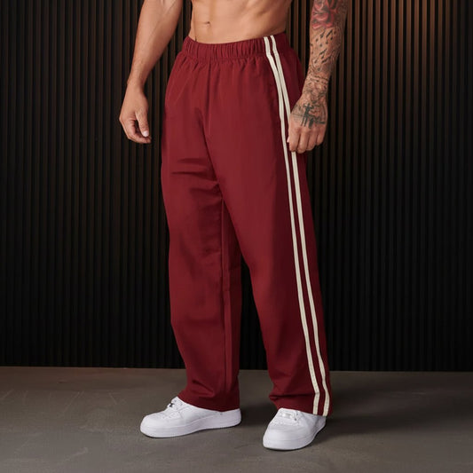 Comfortable Mens Double Stripe Casual Pants - SweetyGem