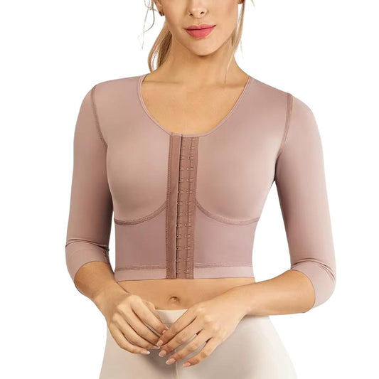 Mid Sleeve Crop Top Slimming Shapewear