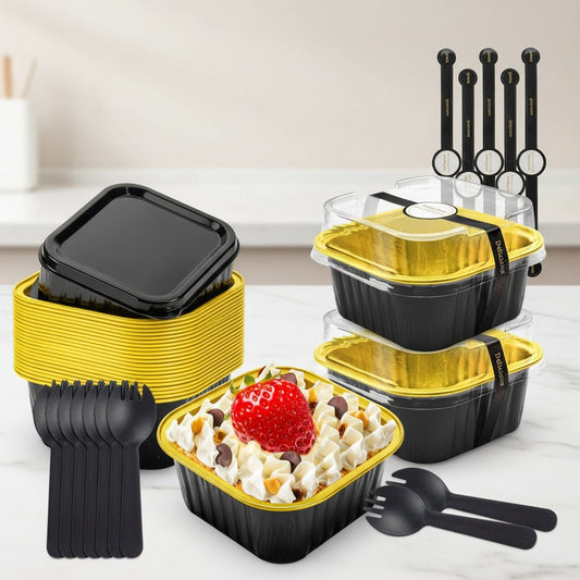Reusable Mini Round Cake Tins with Lids Baking Containers - SweetyGem