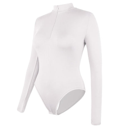 Mock Neck Zipper Long Sleeve Shapewear