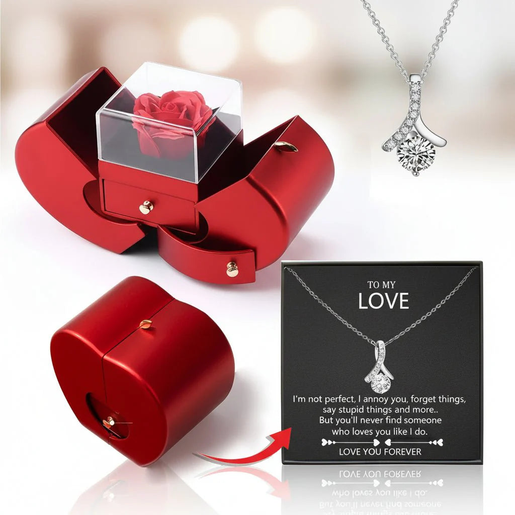 Heart Shaped Luxury Soap Gift Set Red Floral Box