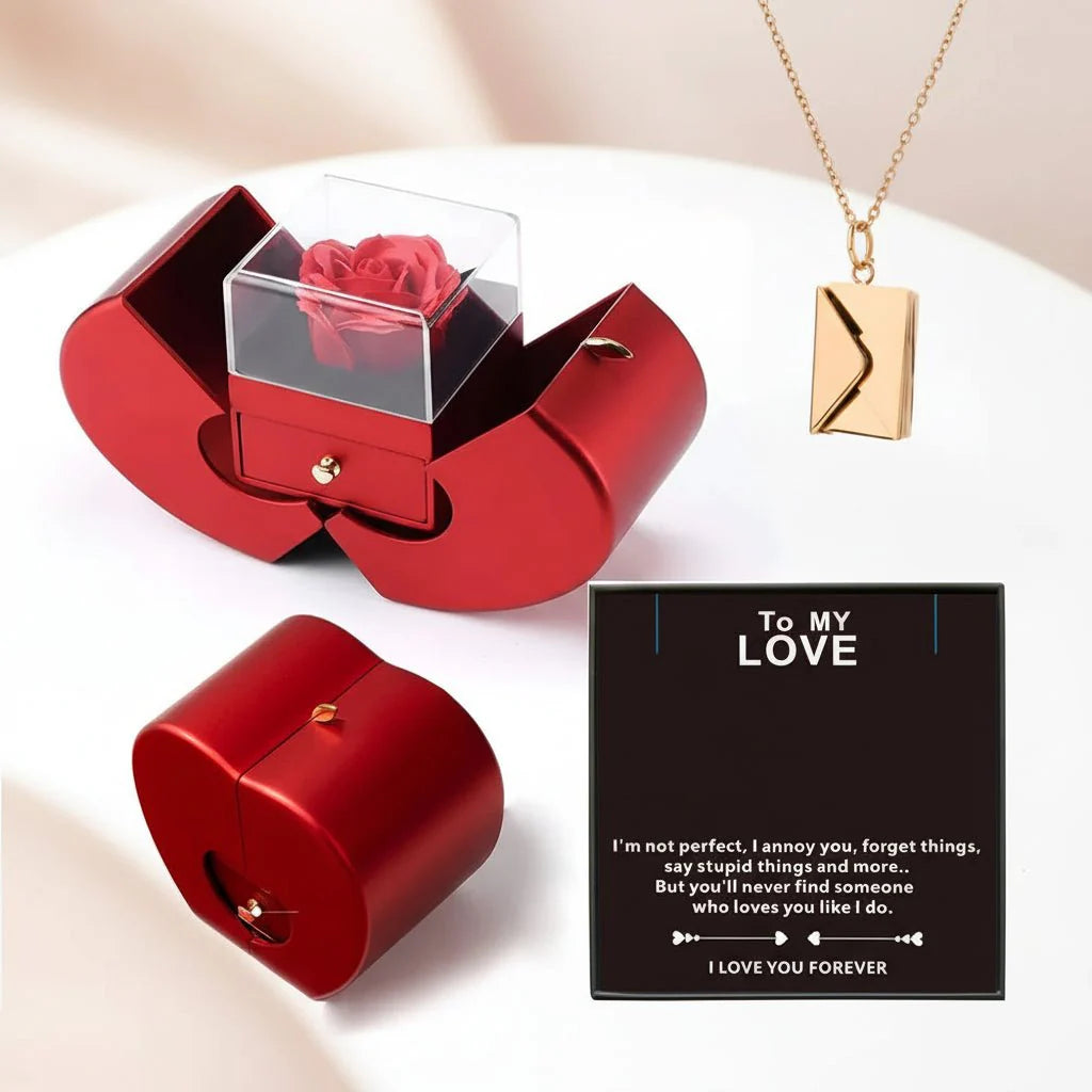 Heart Shaped Luxury Soap Gift Set Red Floral Box