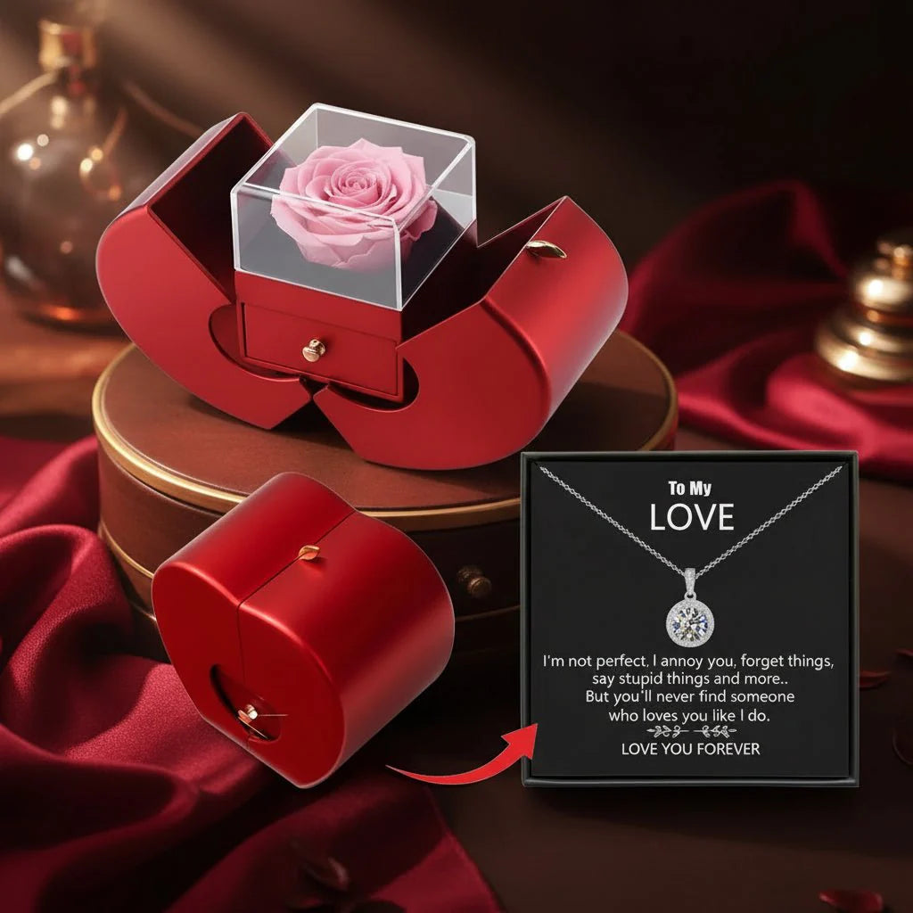 Heart Shaped Luxury Soap Gift Set Red Floral Box