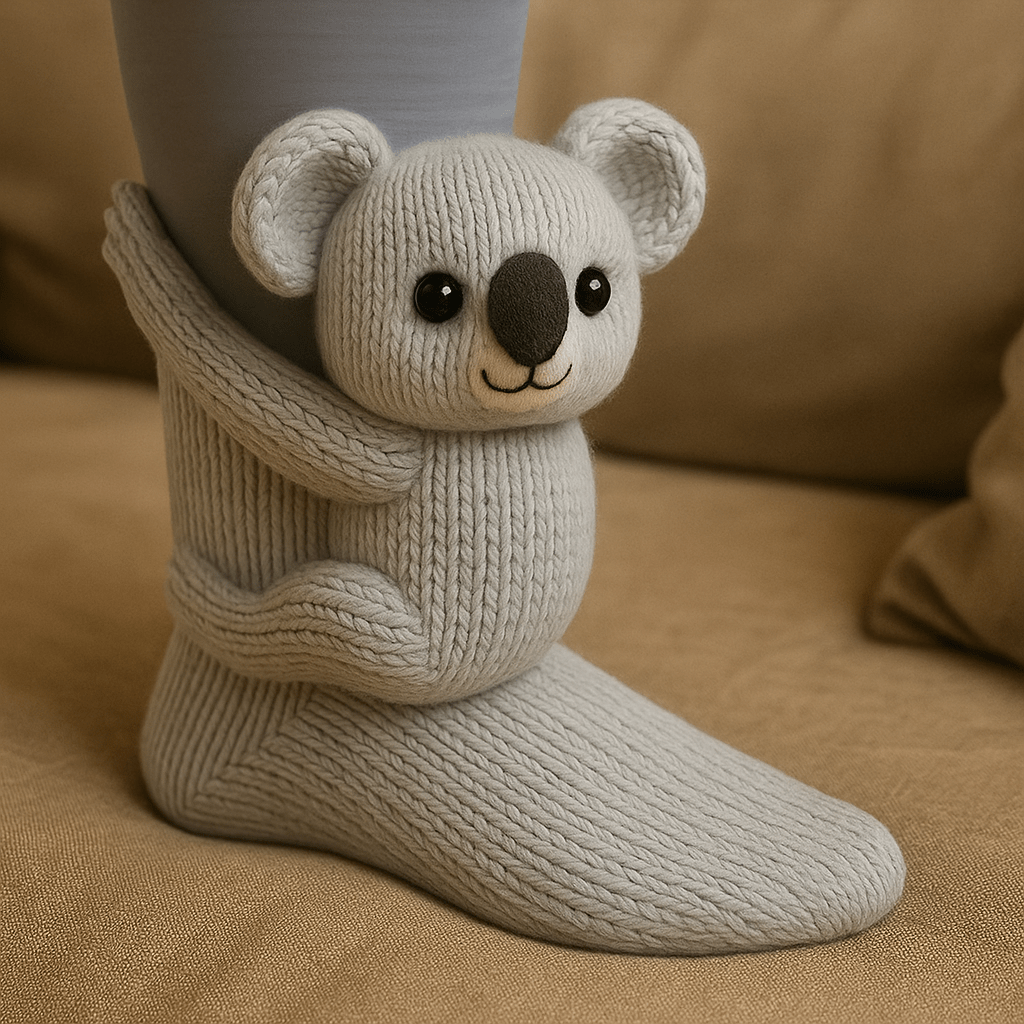 Warm Fuzzy Grip Socks with Cute Animal Designs