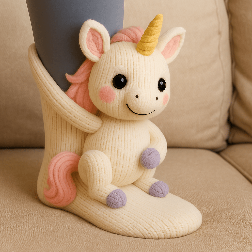 Warm Fuzzy Grip Socks with Cute Animal Designs